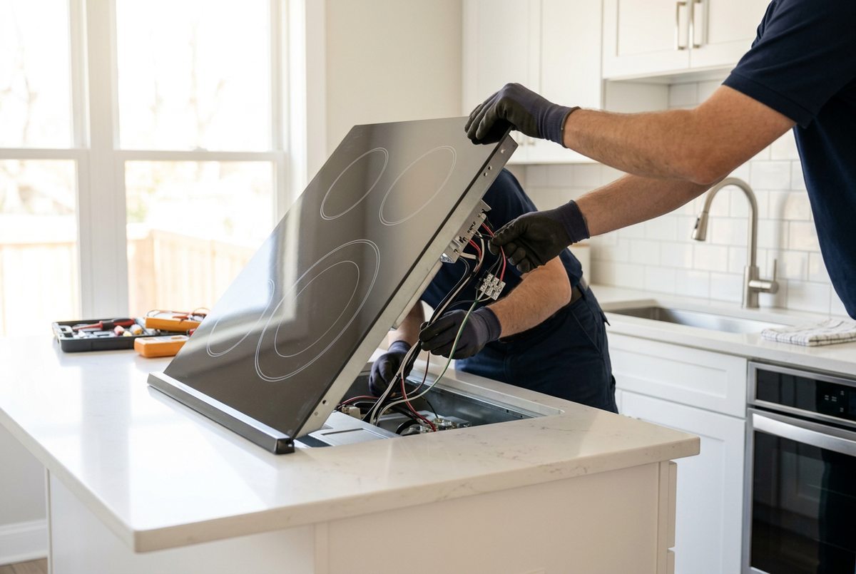 Cooktop Repair technician at work